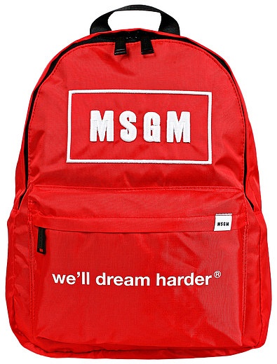 Красный рюкзак с логотипом MSGM - 1504528180996 - Фото 1
