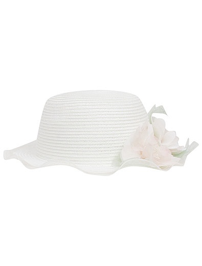 Кремовая шляпа с цветами Colorichiari - 1174509070426 - Фото 1