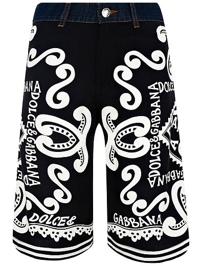 Джинсовые шорты с принтом Dolce & Gabbana - 1414519414859 - Фото 1