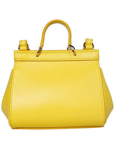Жёлтая сумка из натуральной кожи Dolce & Gabbana - 1204508270166 - Фото 4