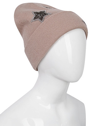 Розовая шапка из шерсти и кашемира «Звезды» Regina - 1351909980160 - Фото 2