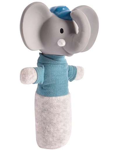 Мягконабивная игрушка-пищалка с головой из натурального каучука слоник Alvin Tikiri - 7134529270934 - Фото 4