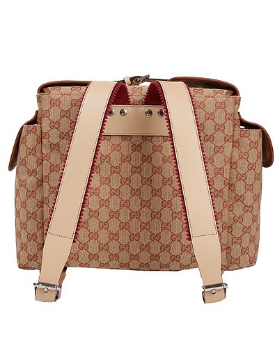 Рюкзак с нашивками и принтом логотипа GUCCI - 1501828980028 - Фото 4