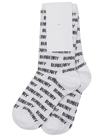 Носки из эластичного хлопка с принтом логотипа Burberry - 1531219880033 - Фото 2
