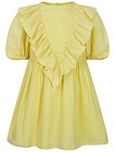 Жёлтое платье с V-образной оборкой - 1054709370727