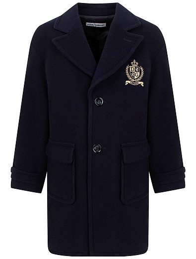 Однобортное Пальто с вышивкой логотипа Dolce & Gabbana - 1124519180165 - Фото 1