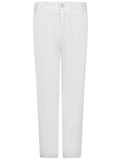 Прямые белые брюки EMPORIO ARMANI - 1084519370617 - Фото 1