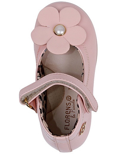 Розовые лакированные туфли с цветочком Florens - 2014509081604 - Фото 4