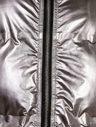 Серебряная куртка с капюшоном Fun & Fun - 1074209880083 - Фото 2