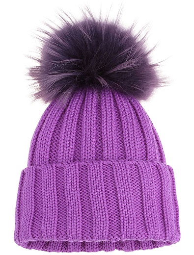 Фиолетовая шапка с помпоном Regina - 1354509280968 - Фото 1