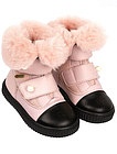 Розовые ботинки с натуральным мехом - 2034509180749