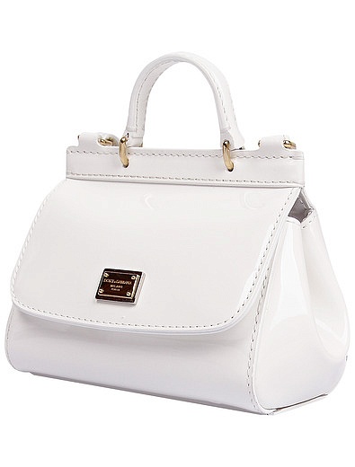 Белая лаковая сумка Dolce & Gabbana - 1204508270029 - Фото 3