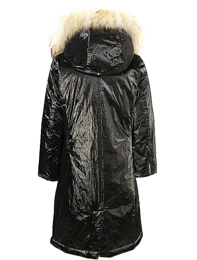 Чёрное пуховое пальто с меховой отделкой FREEDOMDAY - 1121109880085 - Фото 3