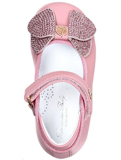Розовые туфли с бантиками из страз Miss Blumarine - 2012609870043 - Фото 4