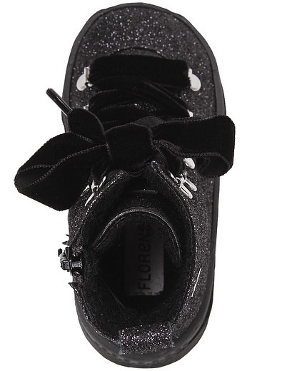 Черные ботинки с бархатными шнурками Florens - 2031109980052 - Фото 4