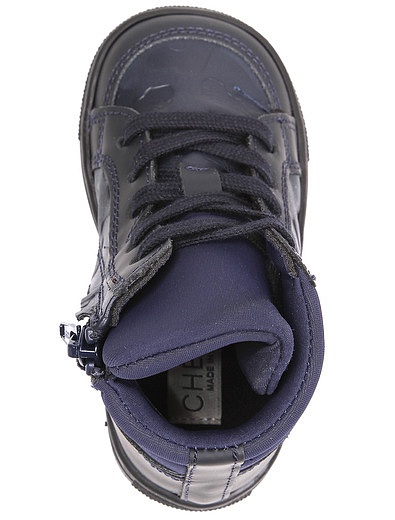Синие ботинки на шнуровке Cherie - 2031419880516 - Фото 4