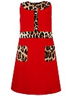 Платье из кади с леопардовым принтом - 1051309980400