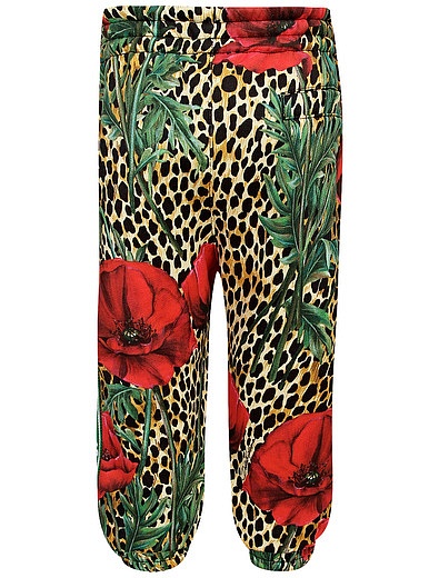 Спортивные брюки с леопардовым принтом Dolce & Gabbana - 4244509281959 - Фото 3