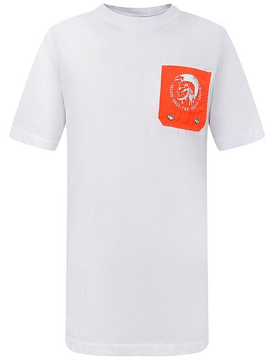 Белая футболка с контрастным карманом Diesel - 1134519176136 - Фото 1