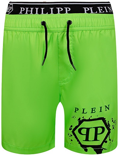 зелёные пляжные шорты Philipp Plein - 4104519271978 - Фото 1
