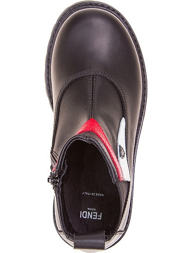 Кожаные ботинки с контрастными «глазами монстра» Fendi - 2031119780307 - Фото 4