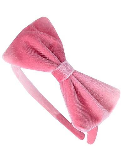 Ободок из текстиля розового цвета Junefee - 5144500080027 - Фото 1