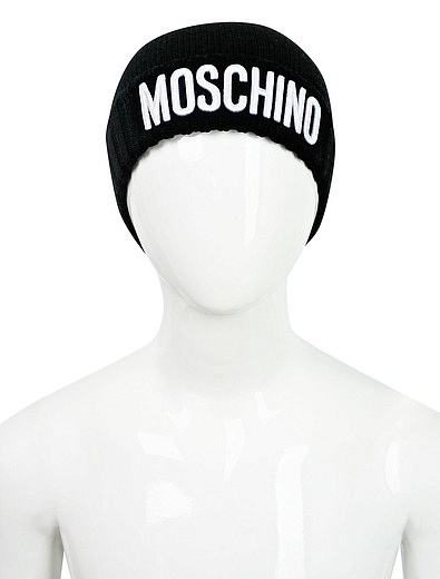 чёрная Шапка с логотипом Moschino - 1354529181283 - Фото 2