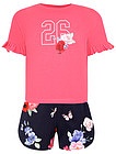 Комплект из футболки и шорт с цветочным принтом - 3024509273052