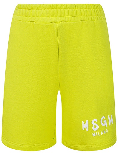 Желтые шорты с логотипом MSGM - 1414529270056 - Фото 1