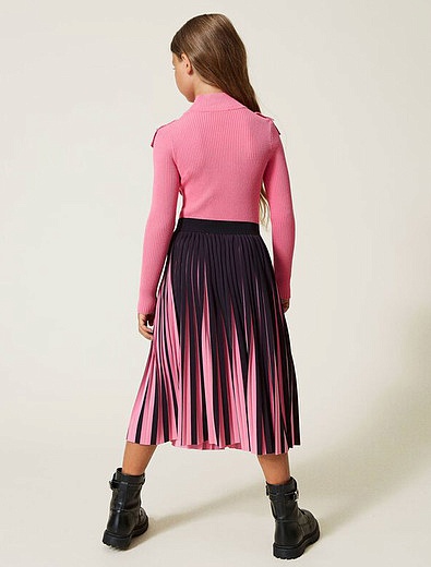 Чёрно-розовая юбка плиссе TWINSET - 1044509282849 - Фото 4