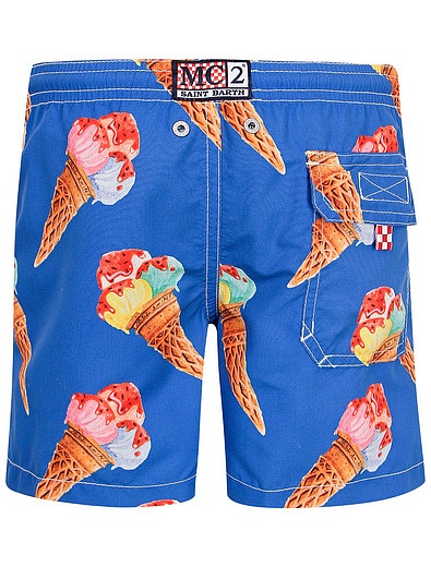 Пляжные шорты с принтом и накладным карманом MC2 Saint Barth - 4101419970086 - Фото 2