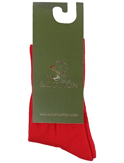 Красные носки со стопперами WOOL & COTTON - 1534529181555 - Фото 1