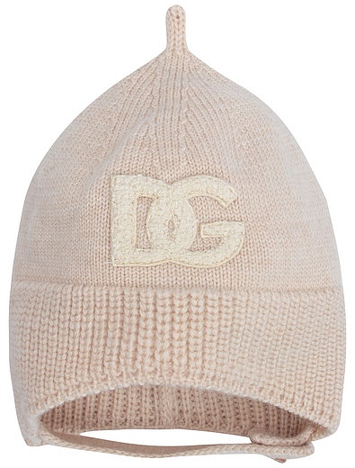 Бежевая шапка из шерсти с логотипом Dolce & Gabbana - 1354529280078 - Фото 1