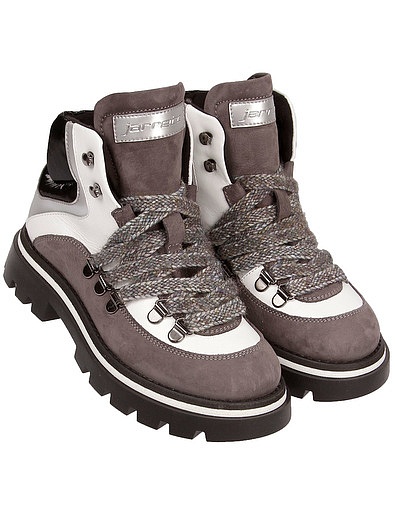 Высокие ботинки из натуральной кожи на шнуровке JARRETT - 2034509181906 - Фото 1