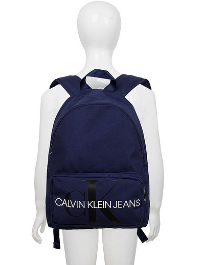 Синий рюкзак с логотипом CALVIN KLEIN JEANS - 1504528070051 - Фото 2