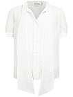 Хлопковая блуза с лентой на воротнике - 1034509171045