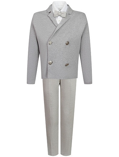 Серый комплект с двубортным пиджаком из 4 шт Colorichiari - 3044519380014 - Фото 1