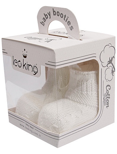 Белые носки-пинетки Leoking - 1534520270043 - Фото 1