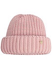 Нежно-розовая шапка из шерсти крупной вязки - 1354509281866