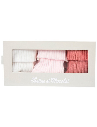 Носки 3 шт белого и розового цвета Tartine et Chocolat - 1534509280032 - Фото 1