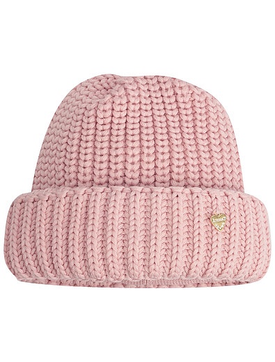 Нежно-розовая шапка из шерсти крупной вязки Il Trenino - 1354509281866 - Фото 1