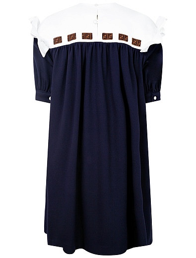 синее Платье с белым воротом и вставками логотипа Fendi - 1051409980478 - Фото 2