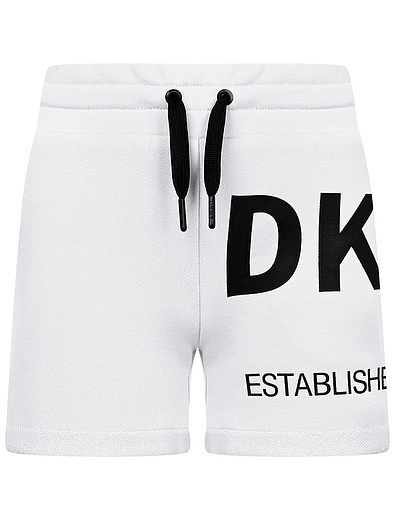 Хлопковые шорты с принтом логотипа DKNY - 1414509176682 - Фото 1