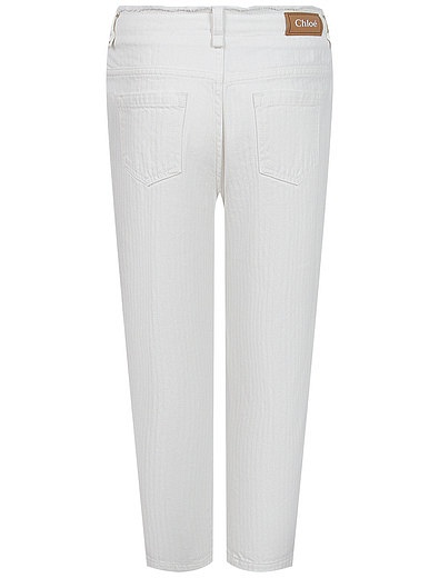 Белые брюки из хлопка Chloe - 1084509271191 - Фото 3