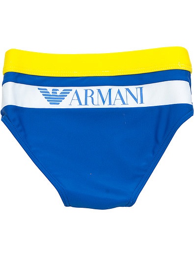 Плавки с принтом логотипа синего цвета EMPORIO ARMANI - 0872519670070 - Фото 3
