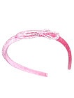 Бархатный розовый ободок с декором - 5144500380141
