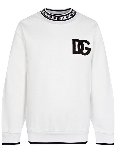 Белый свитшот с логотипом Dolce & Gabbana - 0084519370304 - Фото 1