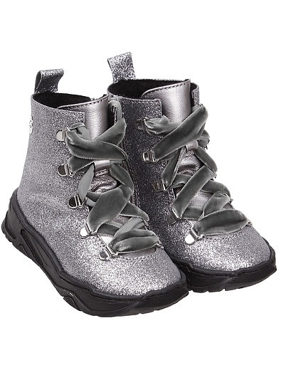 Серые ботинки с бархатными шнурками Florens - 2034209980069 - Фото 1