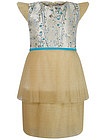 золотистое Платье с вышивкой - 1050109980030