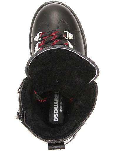 Кожаные Ботинки с подкладкой из натурального меха Dsquared2 - 2034529280269 - Фото 4